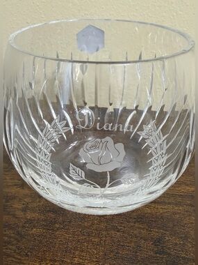 Princess Diana Engraved Crystal Votive Bowl - Stuart Crystal England